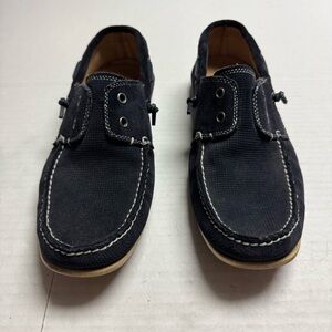 JOHN VARVATOS Star USA Schooner Slip On Laceless Boat Shoes In Navy Men's 9.5